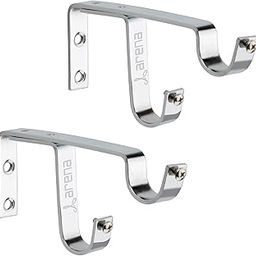 Window Curtain Brackets Rod Rail Bracket Heavy Duty Double Curtain Rod Brackets with Chrome Finish for 1 Inch Rods (CB242) (Pack of 2)-image-18