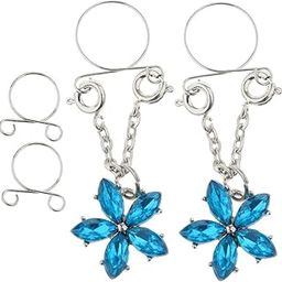 SAZ DEKOR® Non Pierced Clip On Nipple Ring Adjustable Nipple Ring Fake Piercing Jewelry-18