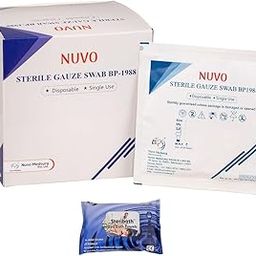 NUVO MEDSURG Sterile Gauze Swab 15 X 5 = 75 Pcs (10Cms X 10Cms X 12Ply) Type - 20-image-53