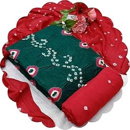 Women's Soft Cotton Rajasthani Hand Bandhej, Bandhani Print Unstitched Salwar Suit Set Dress Material With Dupatta-image-25