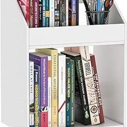 Uniart 2-Tier Bookshelf with Wheels - Rolling Organiser for File and Book Perfect Options for Office, Home Decor (White)-image-7