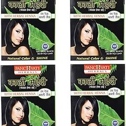 Panchvati Herbals Ayurvedic Mehandi with Herbal Henna ,200g (Pack of 4) 10g each - Black-14