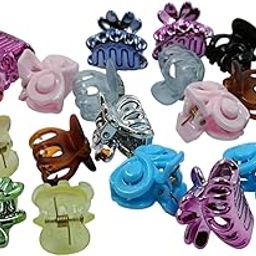 Vansaflick Mini Hair Claw Clips, Pack of 20, Small Plastic Hair Clutchers for Women| multicolour hair clutchers-image-66