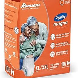 Dignity Magna Adult Pants – XL–XXL, 10 Pcs/Pack (Pack of 1) | Up to 10 Hours Protection | Pull-Up Style Adult Diapers (10 pants)-image-54