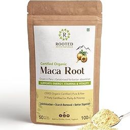 Rooted Active's Organic Maca Root Powder - Peruvian Superfood (Raw), Gelatinized for Easy Digestion, Superfood Traditionally Used for Energy, Hormone Balance, Certified Organic, 100 Grams-16
