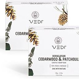 Vedi Cedarwood & Patchouli Castile Soap Bar 100g | Hemp Based | 100% Natural Handmade Bath Soap | Without Harsh Chemical | SLS & Paraben Free (Pack Of 2)-image-84