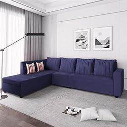 Sevoster 6 Seater Fabric LHS Sectional L Shape Sofa Set - Blue-image-71