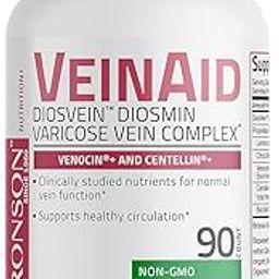 VEINAID DIOSMIN 1000MG DIOSVEIN VARICOSE VEIN COMPLEX WITH VENOCIN & CENTELLIN, 90 VEGETARIAN CAPSULES-image-87