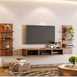 Wakefit TV Unit | 1 Year Warranty | TV Stand Wall, TV Stand Wall Mount, Wall Mount TV Stand, Engineered Wood with Wall Mount Display Rack Upto 42'' (Cosby, Columbian Walnut)-image-40