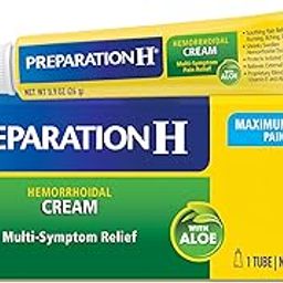 PREPARATION H Hemorrhoid Symptom Treatment Cream (0.9 Ounce Tube), Maximum Strength Multi-Symptom Pain Relief with Aloe-image-1