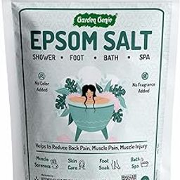 Garden Genie Epsom Salt - Bath Salt Crystals I For Body Spa, Feet Soak, Pain Relief, Muscle Relaxation I Moisturise Skin and Relieves Aches | No Color & Fragrance Added - 900gm-26