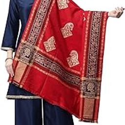 Women's Maroon Aari Embroidered Wool Shawl_I4K31_Maroon-image-3