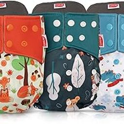 LuvLap Reusable Baby Cloth Diapers Combo Pack of 3, Orange & Green, White & Green, White & Blue, Double Leak Guard, High Absorption, Stain-Proof Comfort & Protection, 3m+-image-22