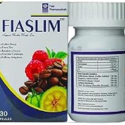 FIASLIM Dietary supplement with Extracts of Coffee Beans / Green tea / Raspberry Ketone / Garcinia Cambogia / caffeine Anhydrous 130 Mg each for Men and Women Supports in Weight Loss, Belly Fat (30 Capsules) pack of 1-20