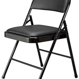 METALGRID Black Metal Folding Chair with Super Soft Cushion Seat | Space-Saving Design for Home & Office | Rooms/Kitchen/Work/Sturdy/Garden/Balcony/Restaurant-picture-25