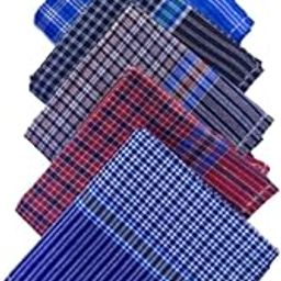 Olyra Cotton Handkerchiefs – Pack of 6 – Multicolor Striped – Soft & Reusable – 21x21 inches – For Men and Women – Made in India-picture-18