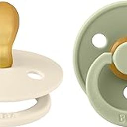 BIBS Colour Natural Rubber Baby Pacifier - Symmetrical & Soft Nipple, Gentle Shield Prevents Skin Irritation & Moisture Buildup, 100% Food Grade, BPA Free Soother, 0-6 Months, Pack of 2, Ivory & Sage-19