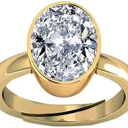 7.00 Ratti 6.50 Carat Natural White Zircon Stone Gold Plated Adjustable Astrological/Purpose Ring for Men and Women AA+ Quality by Lab Certified-image-22