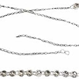 Antique Oxidised White Metal Silver Plated Kamarband/Bellychain/kamarpatta/ottiyanam/vaddanam/Waist Hip Belt - Silver Singlen White-image-69