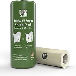 PureCult Bamboo All Purpose Cleaning Towels | Reusable & washable | Absorbs like paper, lasts like cloth | Wash upto 100 times | Equal to 6 months of paper or tissues | Paper Pack | 20 sheets-27