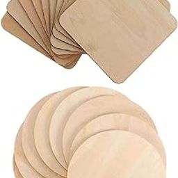 Mini Leaves Combo Pack of 24 (Brown, 12 Round & 12 Square) MDF Coaster Unfinished Wood Pieces Blank for DIY Craft Projects MDF Boards for Art and Craft Engraving Painting Size: 4 inch x 4inch-7