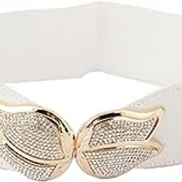 Women Cotton Waist Belts | Elastic Stretchy Wide Belts for Dress, Coat, Jumpsuit (White) (LBE8093WHITE)-image-111