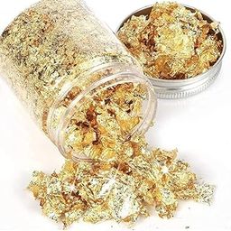 KWC Foil Flakes Imitation Metallic Leaf (Gold Color,10 Grams) for Resin Arts Painting-17