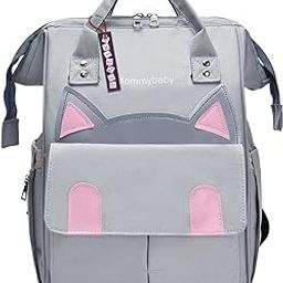 BEMBIKA Diaper Bags for Mom and Dad, Diaper Bags for mom and Baby, Mummy Bag for Multi-Function Waterproof and Large Capacity (Kitten Grey)-image-45