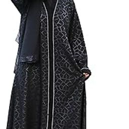 Abaya Printed & Stoned Burqa For Women Elegant Modest Burkha Islamic Wear Naqab Stylish Dubai Abaya Farasha-image-9