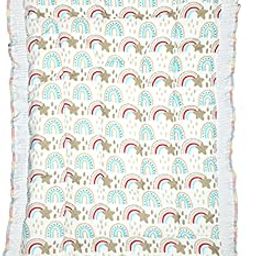 RUDRA CREATION Baby Diaper Changing Mat | Green Rainbow Pattern Soft Cotton Godadi | Nappy Changing Mat for Newborn Baby | Baby Changing Sheet | Travel-Friendly | Pack of 1-14