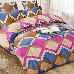 Kuber Industries Checkered Print Microfibre Reversible Comforter, Double, 150 GSM(Brown)-KUBMART11383-3