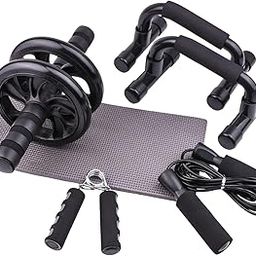 CALANDIS™ 5 in 1 Ab Wheel Roller Kits Rope Press Push Up Bar Home Workout Gym | Home Gyms | Strength Training | Fitness Running & Yoga-10