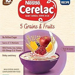 CERELAC Baby Food Cereal | No Refined Sugar | 5 Grains & Fruits for 18 to 24 Months Baby | Omega 3 Iron Protein Calcium Vitamin D for Babies | Instant Baby Food Cereal | 300g-29