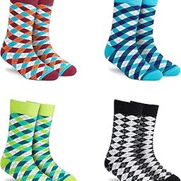 Men's and Women's Combed Cotton Checks Crew Length Socks (Pack of 4) (Multicolour, Free Size)-image-89