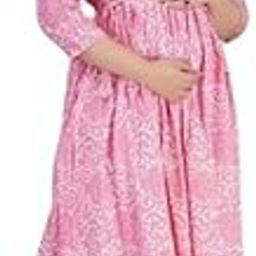 Women's Printed Viscose Rayon Anarkali Kurta, Floral Printed Anarkali Maternity Feeding Gown Kurti-image-97
