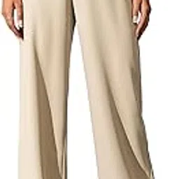 fnocks Wide Leg Pants Woman Pants High Waisted Work Pants Long Casual Pants Summer Trousers-picture-48