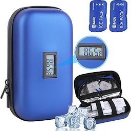 Insulin Cooler Travel Case, Blue Diabetes Medication for TSA Approved Pen refrigerated ozempic Injection ice Packs Keep Medicine Cool While Traveling Small Insulated Bag Diabetic kit Size-image-86