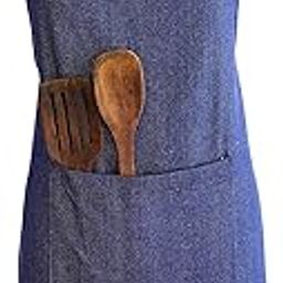 Ecotribe 100% Cotton Apron for Kitchen-Adjustable Belt-Unisex Apron with Utility Pocket-Cooking Kitchen Apron-Free Size-image-8