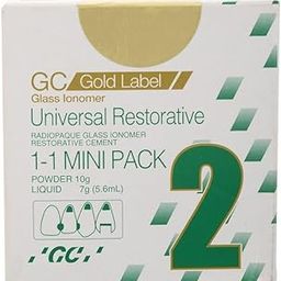 GC Gold Label Universal Restorative Glass Ionomer Cement, 2-1 Mini Pack, 10g Powder + 7g Liquid, Radiopaque-image-43