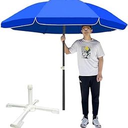 Dark Moon Garden Umbrella with Stand Outdoor Big Size 7ft Waterproof Heavy Duty Strong Garden Umbrella Blue (D18)-29