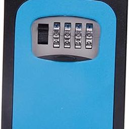 UJEAVETTE 4 Digit Combination Key Lock Box Wall Mount Safe Security Storage Case Blue-image-5