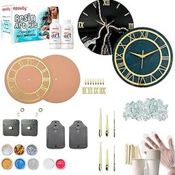 Epoxity Resin Art kit for Wall Clock Making with 2:1 Raisin 300 GMS Resin 12'" MDF with Acrylic Roman Ring (Material for 2 Clocks)-image-50