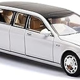 PEZYOX 1:24 Scale Die Cast Car Pull Back Alloy Metal Mercedes Maybach S650 Limousine with Lights and Sound [Colour as per Stock]-image-4