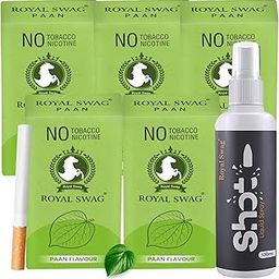 ROYAL SWAG Ayurvedic & Herbal Cigarettes 100% Tobacco-free and Nicotine-free PAAN Flavour(50 Sticks) With Anti Addiction Shot Spray 100 ml | Made with Natural Ingredients - Made in India-image-96