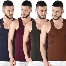dollar Lehar Combed Cotton Men's Pack of 4 Multicolour Vest-picture-32