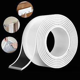 Double-Sided Heavy Duty Tape 3m | Strong Adhesive Transparent Mounting Tape for Walls, Posters, Carpets | Home & Office Use (3 MM TAPE)-19