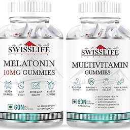 combo pack of Melatonin 10 mg Gummies And Multivitamin Gummies (60 Gummies Each)-image-51