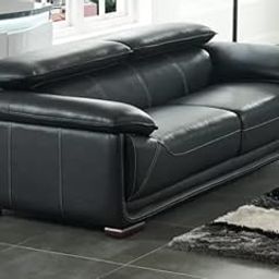 ES ESPINHO ESP209 Solid Sal Wood Leatherette Upholstered 3 Seater Sofa Set for Living Room with 2 Adjustable Headrest, Black Color-image-53
