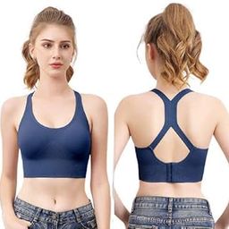 NanoEdge Present Women?s Longline Sports Bra Wirefree Padded Medium Support Yoga Bras for Running Workout Tank Tops Size (30 Till 34)-picture-28