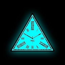 Mi Glow Store Glow in The Dark Analog Wall Clock|Triangle Wall Clock (Blue)|Modern Night Glow|Aesthetic Wall Clock Without Glass-0
